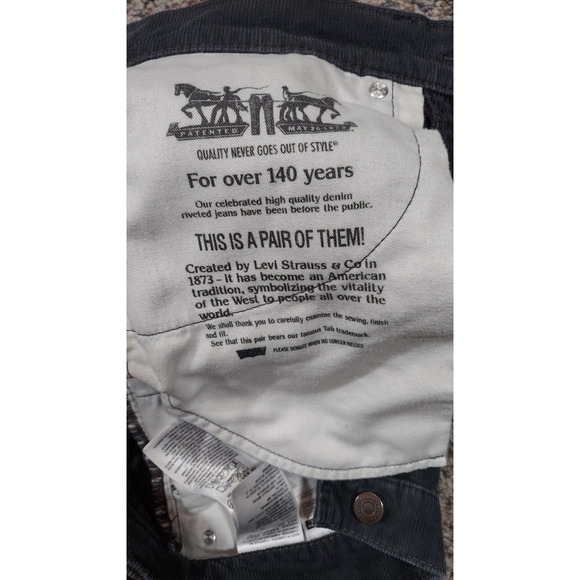 Levis Corduroy Pants Adult 32x29 (33x28 Actual) 514 Slim Straight White Tag - Picture 3 of 8